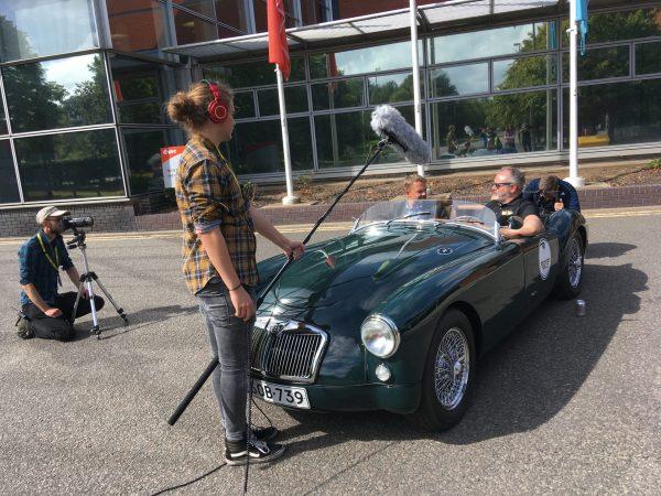 BTS image from E.on EV corporate video shoot coventry.