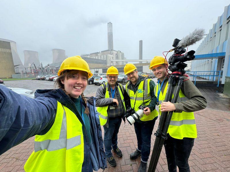 Page One video and photography team at Ratcliffe power station for last coal electricity production in the UK.