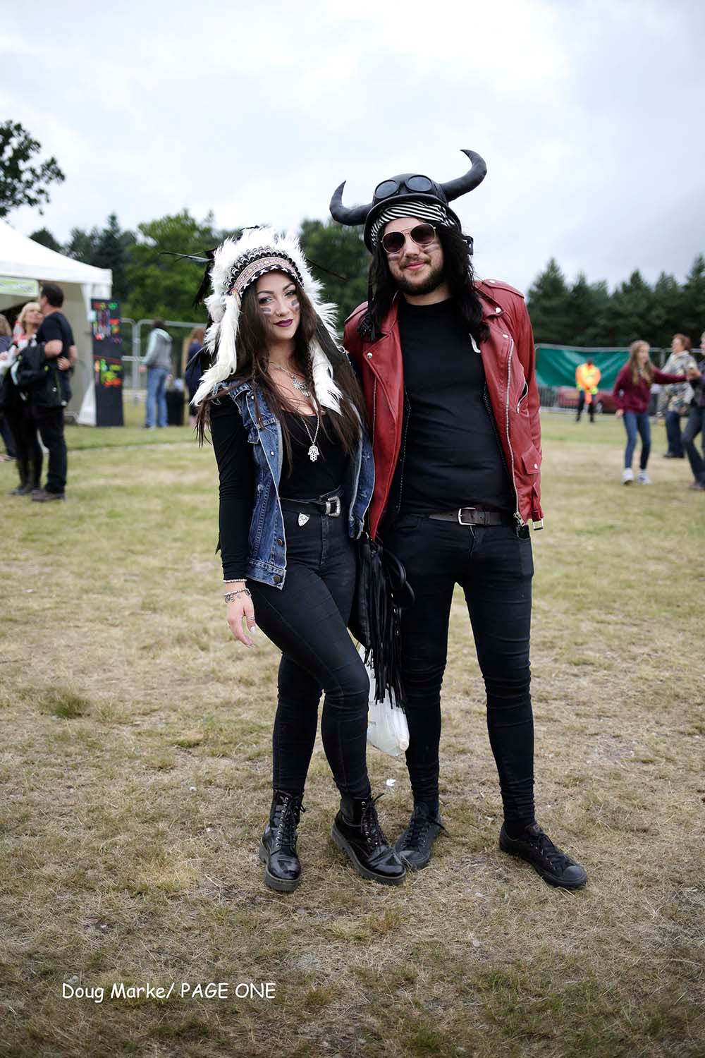 Editorial portrait of Zepplin fans at forest concert by Doug Marke.