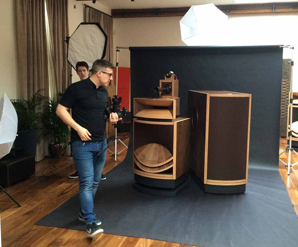 On location product photography with the best speakers in the world